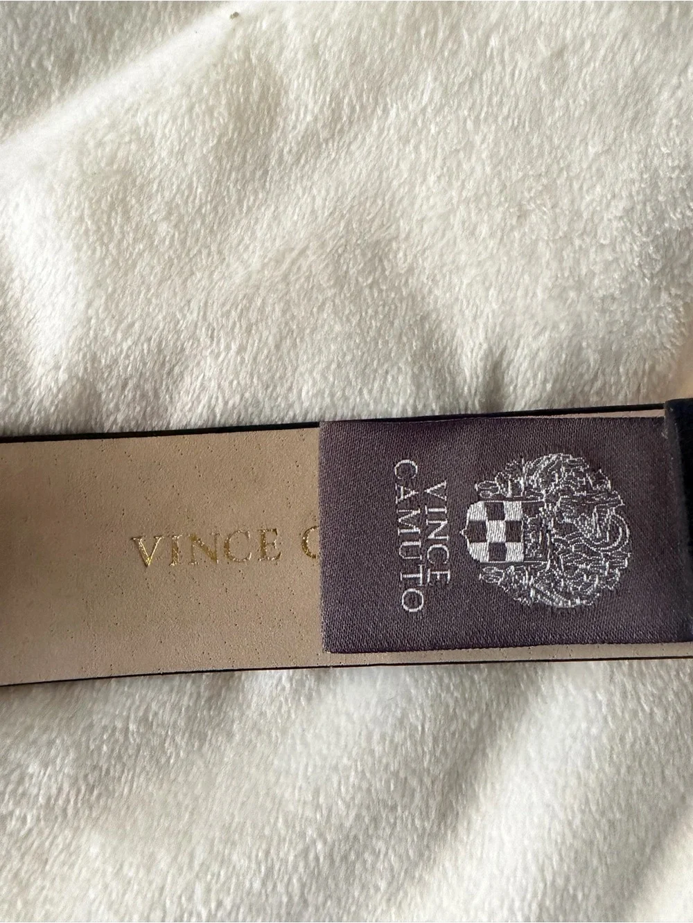 Vince Camuto Black Belt with Gold Buckle